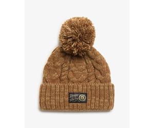 Thick cable knit beanie women Superdry Marron TU