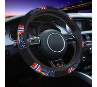 Thick Car Steering Wheel Protector America And Norway Norwegian Flag Combine Eagle Cars Accessory Breathable Inner Ring Wheels Cover For Cars, Auto, Truck