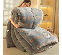 Thick Cashmere Blanket, Ultra Soft Milk Velvet Fabric, Warm All-Season Quilted Duvet, Contemporary Design