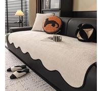 Thick Chenille Sofa Cover Non-Slip Couch Protector Machine Washable Fits Most Sofas & Couches Lay Flat Design 110x180cm - Ultimate Fur & Stain Defense