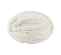 Thick Chunky Chenille Yarn Jumbo Fluffy Arm Knitting Yarn Soft Bulky Tubular Polyester Yarn for Hand Knitting Crochet Blanket Making (Cream)