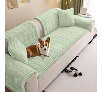 Thick Corduroy Pet Sofa Protector, Non-Slip Scratch & Stain Resistant for Dogs & Cats, Washable Universal 1/2/3 Seater Couch Cover for Living Room (70 * 120cm,Serene Green)