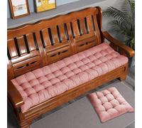 Thick Cotton Bench Cushion 8cm 2/3 Seat Sofa Pad Long Seat Pillow for Home/Garden/Entryway 140x50cm Pink - Comfortable & Stylish Seating Solution