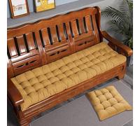 Thick Cotton Bench Cushion 8cm for 2/3 Seats Long Sofa Seat Pad for Home/Garden/Patio - 120x40CM Yellow Outdoor Furniture Pillow