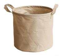 Thick Cotton Linen Storage Basket with Waterproof PE Lining, Foldable Organizer Cube for Clothes Toys Snacks, Collapsible Home Organisation Bin for Shelf and Closet, 26x21x16cm(A)
