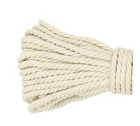 Thick Cotton Rope - 8mm, 5M, Soft, White, Beige - Macrame Rope for DIY Crafting, Plant Hangers, Home Decoration & Garden Decking