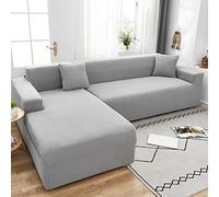 Thick Couch Covers For 1 2 3 4 Seater, Sectional Sofa Sectional Couch Covers L Shape Stretch Slipcover For Living Room Dogs Pets, Washable Durable Furniture Protector Polar Fleece,light grey（4 seats）