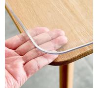 Thick Crystal Clear Table Cover Protector 40x100cm, PVC Plastic Tablecloth Heavy Duty, Transparent Table Pads for Rectangle Tables, Desk Mat Wipeable Waterproof Oil-Proof