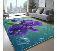 Thick Dense Rug Realistic Floral Bubble Washable Soft carpet for Bedroom Hall Kids Baby Room Hallway Runners Carpet Mat Green, 160 x 230 cm
