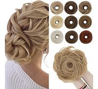 Thick Donut Scrunchie Bun Updo Hairpiece Scrunchy Wavy Curly Messy Ribbon Chignons Ponytail Extension[Blue]