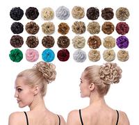 Thick Donut Scrunchie Bun Updo Hairpiece Scrunchy Wavy Curly Messy Ribbon Chignons Ponytail Extension[Blue]