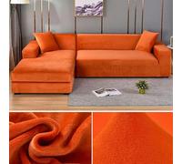 Thick Elastic Velvet Sofa Cover Stretchable Couch Protector for 1/2/3/4 Seater L-Shaped Plush Slipcover for Living Room Fits Sofas 145-185 cm & Stylish.