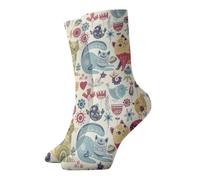 Thick Fashionable Warm Sockscats Birds Animals Plants Funny Novelty Crazy Design Colorful Fun For Men'S Women'S