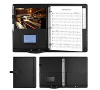 Thick Faux Leather Music Folder - Large A4 Music Folder with Hand Strap, Chorus Folder for Music Notes Music Folder with Inner Pocket, Waterproof Music Folder for Sheet Music, Folder, Art Folder