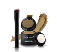 THICK FIBER Root Touch Up & Hairline Powder with Brush 4g - Covers Grey Roots & Thinning Hair - Sweat & Water Resistant - Hair Concealer for Bald Spots & Fill-In (Blonde) for Women & Men