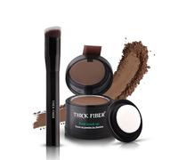 THICK FIBER Root Touch Up & Hairline Powder with Brush 4g - Covers Grey Roots & Thinning Hair - Sweat & Water Resistant - Hair Concealer for Bald Spots & Fill-In (Auburn) for Women & Men