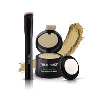 THICK FIBER Root Touch Up & Hairline Powder with Brush 4g - Covers Grey Roots & Thinning Hair - Sweat & Water Resistant - Hair Concealer for Bald Spots & Fill-In (Light Blonde) for Women & Men