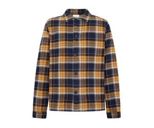 Thick flannel long-sleeve overshirt KnowledgeCotton Apparel GOTS Bleu L
