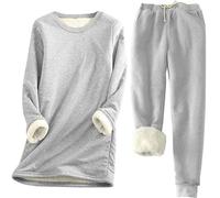 Thick Fleece Pyjamas Women : Fleece Pyjamas Sets For Women Uk Plus Size Long Sleeve Sherpa Lined Jumper Tops Oversize Thermal Winter Loungewear Elastic Waist Warm Pjs Bottoms 2 Piece Nightwear