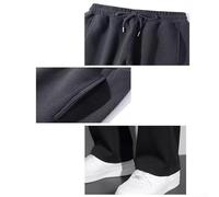 Thick Fleece Straight Leg Sport Trousers for Men with Waffle Pattern Supporting Active and Low-Key Lifestyle Needs (3XL Dark gray)