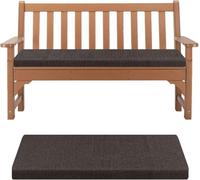 Thick Foam Cushioned Seat Pad Removable Linen Cover Ideal for Garden/Dining Bench Entryway Window Seat Patio Dark Brown 140x45x5cm
