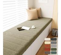 Thick Foam Window Seat Cushs Non-Slip Velvet Teddy Sofa Cushs with Removable Cover Indoor Bench Pads 90x40cm - Perfect for Home Decor & t