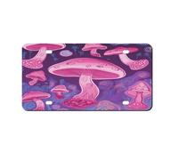 Thick Front License Plate Pink Mushroom Aluminum Metal Rust-Proof US Car Plate with 4 Holes for Men/Women/Boy/Girls Car