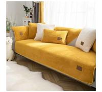 Thick Fuzzy Sherpa Fleece Non-Slip Sofa Cover, Non Slip Sofa Cover, Fuzzy Couch Cover, Washable 1/2/3 Seater Pure Color Sectional Sofa Protector (yellow,90 * 180cm)