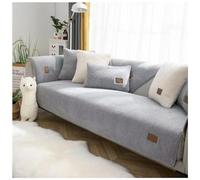 Thick Fuzzy Sherpa Fleece Non-Slip Sofa Cover, Non Slip Sofa Cover, Winter Autumn Washable Sectional Cosy Plush Couch Cover for Living Room Furniture Protector(70 * 120cm/27.5 * 47.2 in,gray)