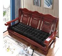 Thick Garden Bench Cushion 2/3 Seater Cotton Warm Bench Cushions Pad 100/120cm,long Bench Cushion Chair Seat Pad for Home Swing Patio (170 * 55cm,Black)