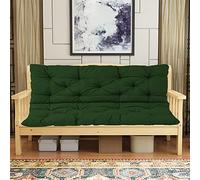 Thick Garden Bench Cushions with Backrest - Replacement Seat Pads for 2/3 Seater Porch Swing Patio Furniture Cushions 150x100x8cm Dark Green Outdoor Comfort