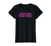 Thick Girls Taste Better Value Graphic T-Shirt, Women, Black, S