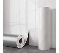 Thick Glossy Marble Self-Adhesive Wallpaper Waterproof Peel and Stick Wall Panels for Bathroom & Kitchen Ivory White 0.6x1.96x9.84ft Thickened Vinyl Decor