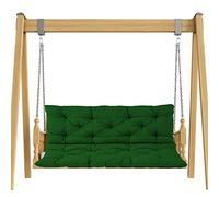Thick Green Sofa Cushion Pad for 2 3 Seater Bench Soft Nonslip Chair Mat with Backrest for Indoor Dining and Outdoor Patio Furniture 100x100x8cm