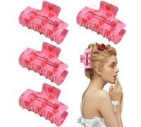 Thick Hair Clips - Heart Pattern Hair Graw for Girls | Decorative Claw Clips Set of 4 for Woman Girl, Rectangle Jaw Clamp Headwear Accessories