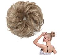 Thick Hair Scrunchie Donut Bun Updo Hairpiece Scrunchy Wavy Curly Messy Hair Ribbon Chignon Ponytail Extension [Sandy Blonde]