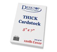 Thick Heavy Duty 120lb Cover Cardstock - 5" x 7" Bright White - 325gsm 15pt Thick Paper - Index, Flash & Post Card Stock (100 Pack)