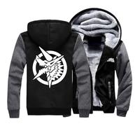 Thick Hoodie Mens Monst-er Hunt-er, Winter Warm Fleece Sweatshirt with Pockets, Windproof Zip Hoodies, for Walking Workout, Pocket(Multicolor 2,3XL)