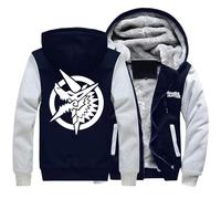 Thick Hoodie Mens Monst-er Hunt-er, Winter Warm Fleece Sweatshirt with Pockets, Windproof Zip Hoodies, for Walking Workout, Pocket(Multicolor,XXL)