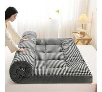 Thick Japanese Floor Mattress Foldable Futon Sleeping Mat 100x200 cm Dormitory Bed Comfortable Lounger Portable Plaid Grey Pillow Bed
