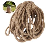 Thick Jute Rope, 0.47 in x 65.6 ft Heavy Duty Garden Twisted Rope, Brown Natural Rustic Jute Cord for DIY Arts, Cat Scratching Post, Bundling, Packaging & Home Decoration