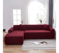 Thick L-Shaped Sectional Sofa Covers with 2 Pillowcases - Super Stretch Couch Slipcover Soft Furniture Protector for Living Room Ideal for Dogs Pets & Kids (Gray 2Pcs)