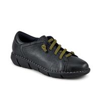 Thick Laced Leather Shoes - Black Size 5