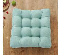 Thick Light Blue Square Floor Pillow - Soft Solid Seat Cushion for Adults & Kids - Perfect Yoga Mat for Living Room Office & Patio - 60x60cm (24x24inch)