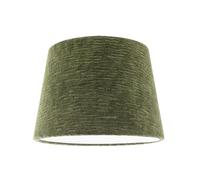 Happy Homewares Thick Lined Textured Forest Green Velvet Lamp Shade with Satin Inner