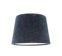 Thick Lined Textured Navy Midnight Blue Velvet 25cm Drum Lamp Shade with Satin Shimmer Inner Lining | Traditional Classic Design by Happy Homewares