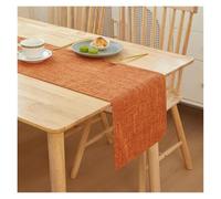 Thick Linen Solid Color Light Luxury Boxer Table Runner Home Decor Office Conference Dining Tables Decoration Accessories for Dresser(Orange Color,30x180cm)