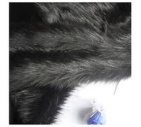 Thick Long Pile 90mm Faux Fur Fabric for Upholstery DIY Crafts Soft Plush Fur Luxury Shag Fabric 150x50cm for Costumes Coat Cosplay Ear Fursuit Rugs Props Backdrops(Color:Black)