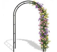 Thick Metal Garden Arch Rust-Proof Heavy Duty for Climbing Vines & Wedding | 7.8 ft H x 4.6 ft W, 16mm Steel Tube Arbor for Plants, Clematis, Jasmine, Party Decor for Wedding, Halloween, Christmas