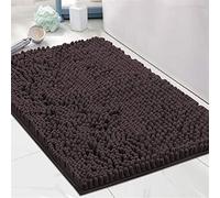 Thick Microfibre Bath Mat Extra Soft QuickDNonSlip Washable Chenille Bath Rug for Bathroom Chocolate 50 x 80 cm Highly Absent &